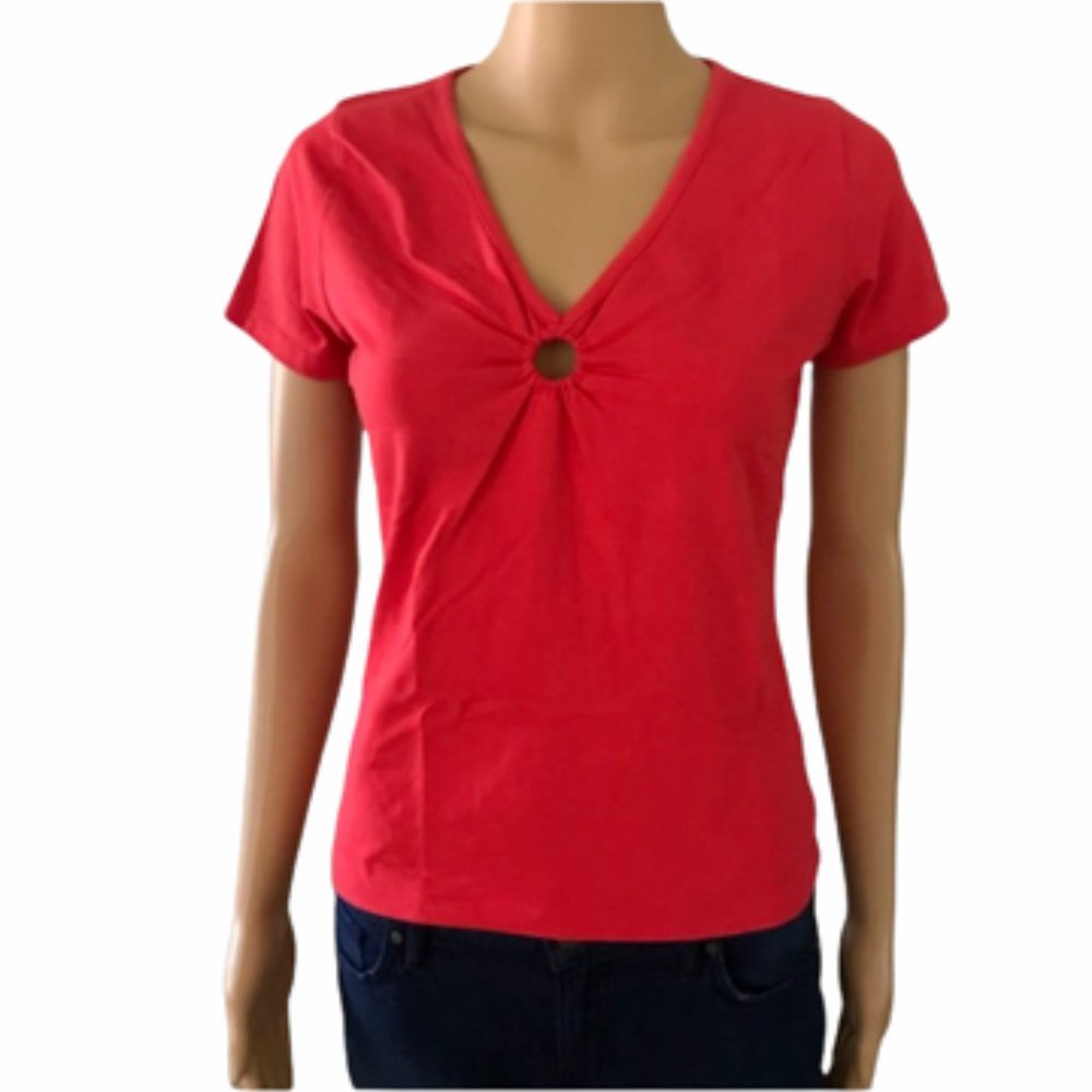 August Silk Red knit top